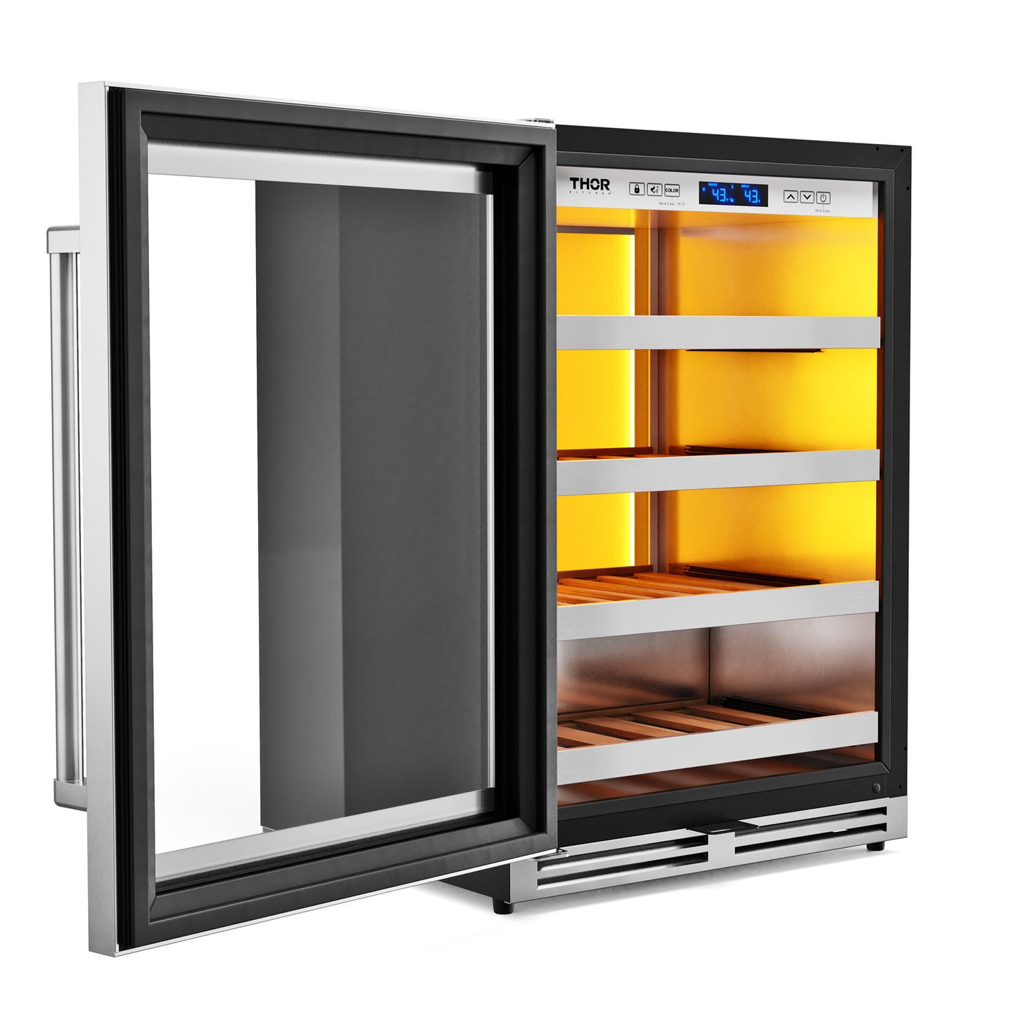 Thor Kitchen 24-Inch Single Zone Wine Cooler, Left Swing, 45 Wine Bottle Capacity (TWC24UL-LH)