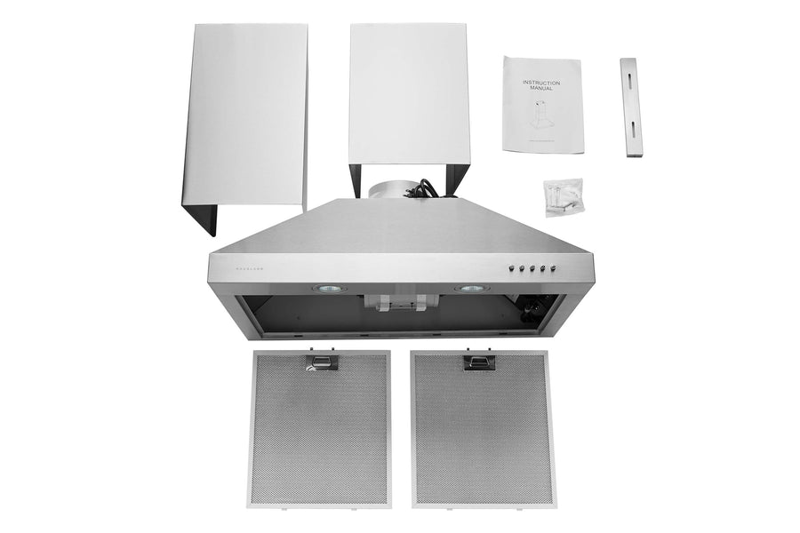 Hauslane 30-in Wall Mount Range Hood with Aluminum Mesh Filters in Stainless Steel (WM-530SS-30B)