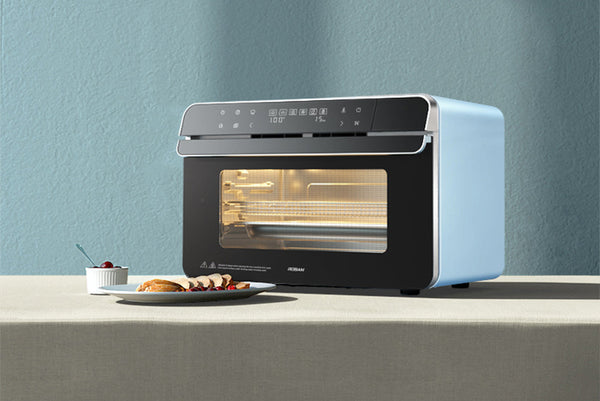 Compact Oven in blue, countertop with touchpad by Robam