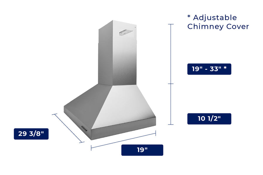Hauslane 30-in Wall Mount Range Hood with Aluminum Mesh Filters in Stainless Steel (WM-530SS-30B)