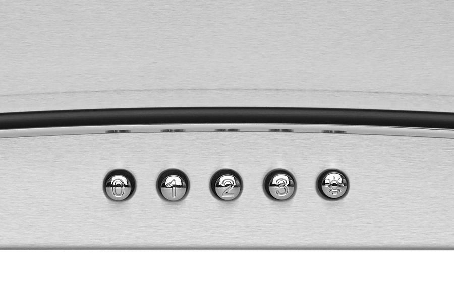 Hauslane 30-in Wall Mount Range Hood with Tempered Glass and Stainless Steel (WM-600SS-30)