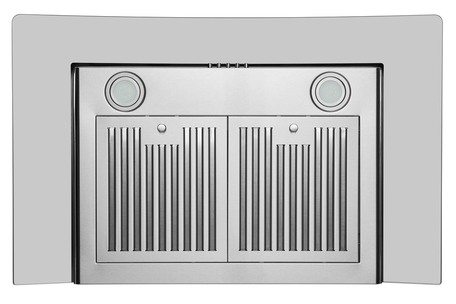 Hauslane 30-in Wall Mount Range Hood with Tempered Glass and Stainless Steel (WM-600SS-30)