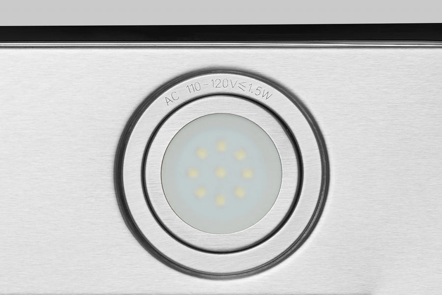 Hauslane 30-in Wall Mount Range Hood with Tempered Glass and Stainless Steel (WM-600SS-30)