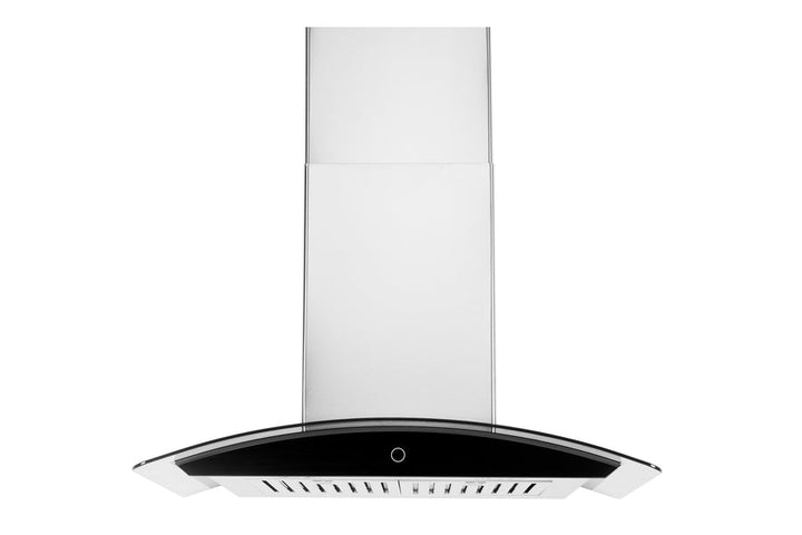 Wall Mount Range Hood with Touch Control, Tempered Glass in Stainless Steel